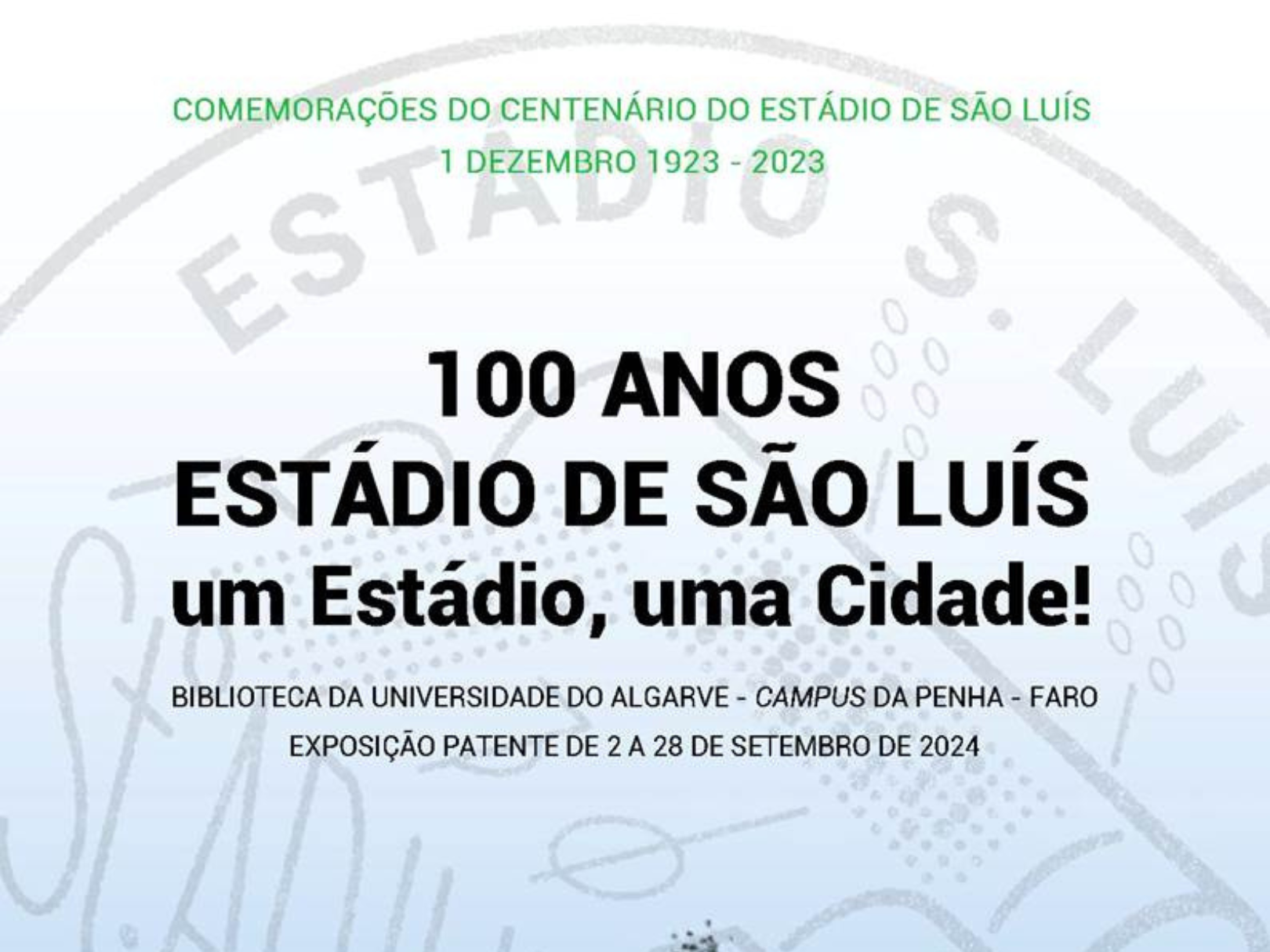 Exposição Um Estádio, Uma Cidade! patente na Biblioteca da Penha