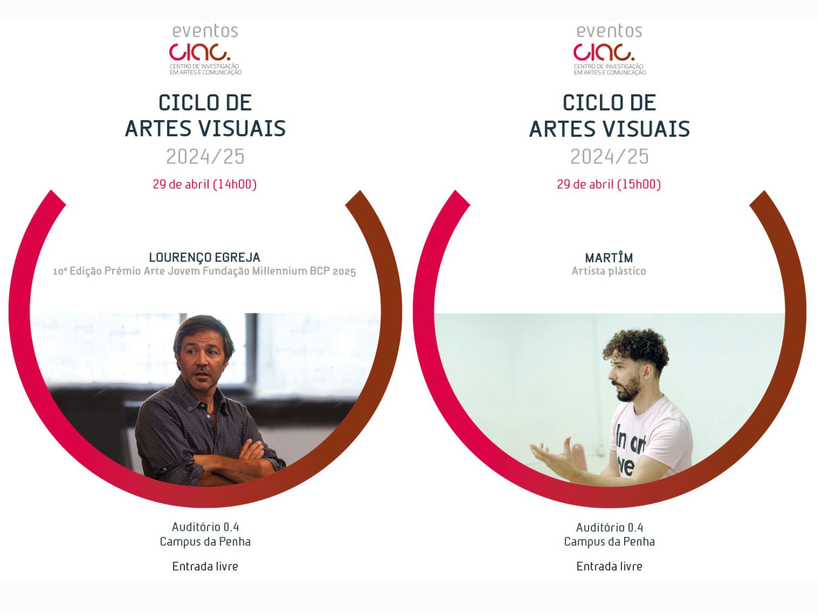 Lourenço Egreja e Martîm são os próximos convidados para o Ciclo de Artes Visuais