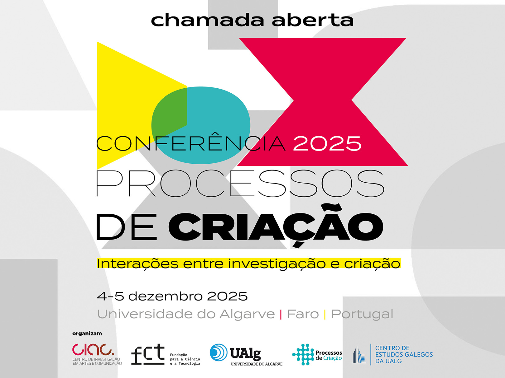 Chamada de trabalhos para a II Conferência Processos de Criação a decorrer até 5 de outubro