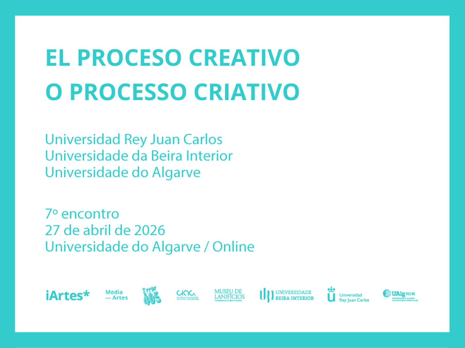 7th “The Creative Process” meeting to explore experimental cinema at the University of Algarve