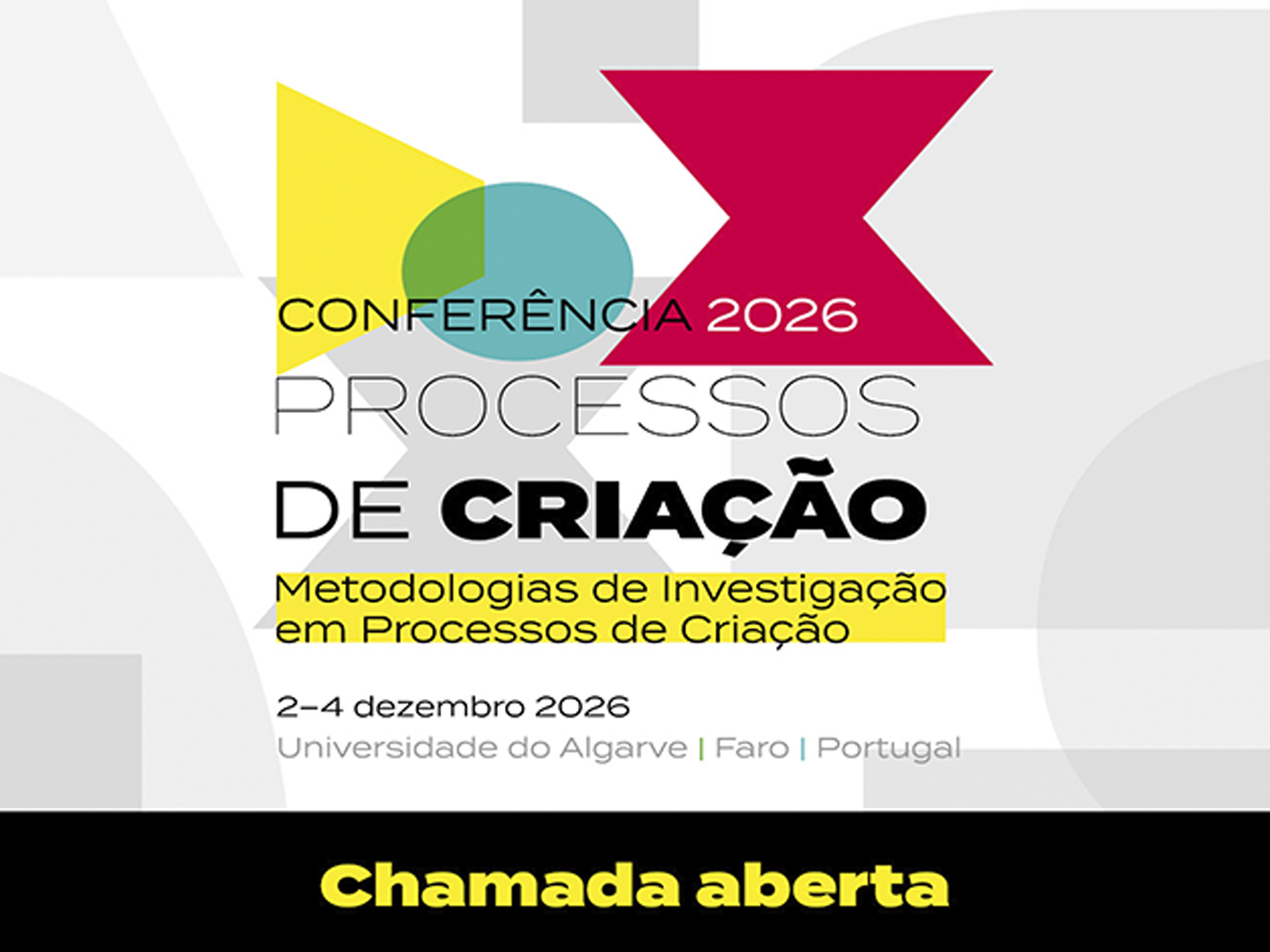 Chamada de submissões para a III Conferência Internacional Processos de Criação aberta até 31 de agosto